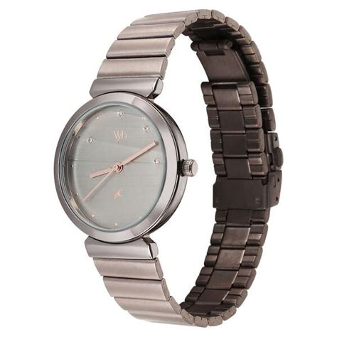 Buy Online Fastrack Vyb Charmer Quartz Analog Grey Dial Metal Strap ...