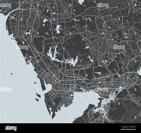 Shenzhen vector map. Detailed map of Shenzhen city administrative area. Cityscape panorama ...