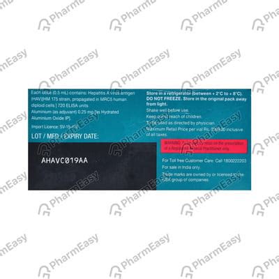 Havrix 720 Junior Monodose Vaccine: Uses, Side-effects, Price, Dosage ...