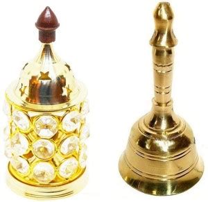 Utkarsh Combo Of Crystal Akhand Diya Decorative Brass Oil Lamp Tea ...