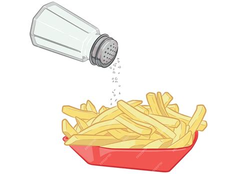 Premium Vector | Salt Shaker Sprikles French Fries Cartoon