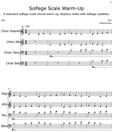 Solfege Scale Warm-Up - Sheet music for Choir Tenor