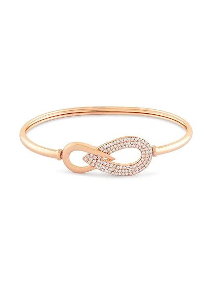 Buy ZAVERI PEARLS Rose Gold Tone Dazzling Cubic Zirconia Embellished ...