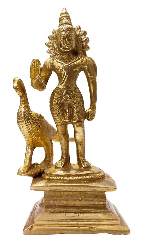 Buy Brass Kartikey Idol for Prayer Room in Antique Finish God Statues ...