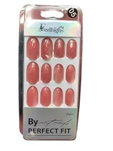 Buy Feelhigh Press On Nails Fake Nails 24 Pcs Artificial Nail Jelly ...