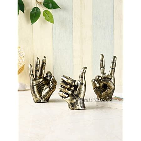 CraftVatika Hand Sign Gesture Showpiece Statue Finger Sculpture Home ...