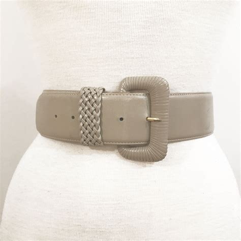 Vintage Taupe WIDE LEATHER BELT / size Medium | Etsy | Wide leather belt, Belt size, Leather