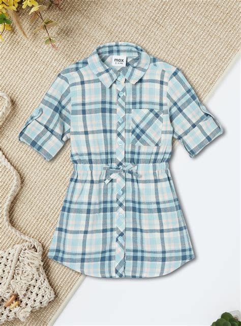 Buy Girls Checked Shirt Dress Online at just Rs. 599.0 - 1000014467319 ...