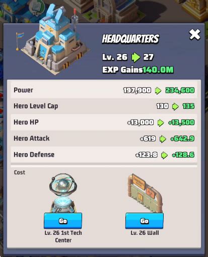 Buildings - Level up building and take advantage of the power increase ...