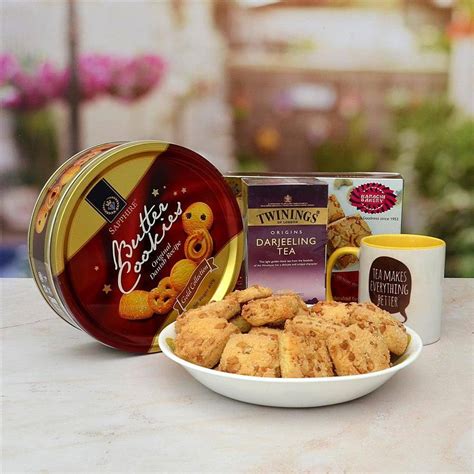 Buy or Order Karachi Cashew Biscuit, Butter Cookies, Tea with Mug ...