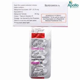 Beta Met XL 25 mg Tablet | Uses, Side Effects, Price | Apollo Pharmacy