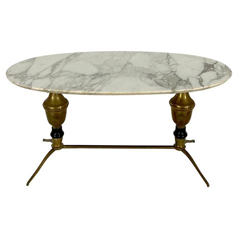 1950's Italian Marble and Brass Cocktail Table at 1stDibs
