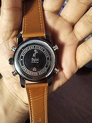 Sylvi Analogue-Digital Luxury Black Dial Brown Leather Strap Multi ...