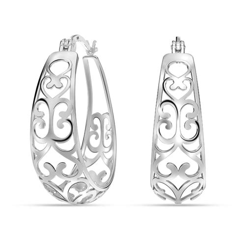 Buy Stylish Silver Hoop Earrings Online | TrueSilver