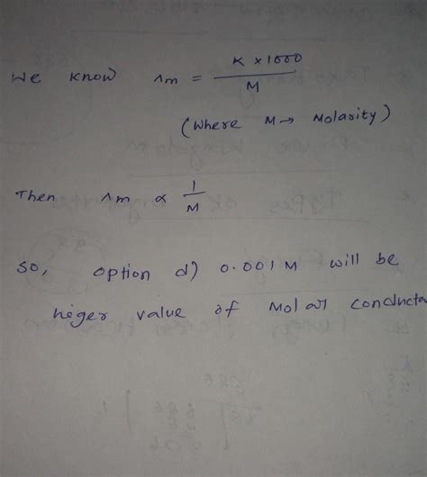 Which of the following solution of KCl has the highest value of molar ...