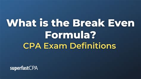 Image result for Break-Even Formula Example