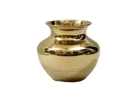 SK METALS Brass Puja Kalash Lota / Pure Golden Brass Lota / Kalash ...