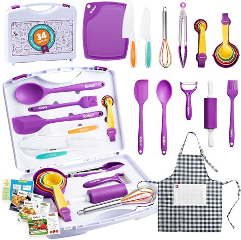 Buy KIDSTIR Kids Cooking Sets Kids Baking Set 34 Piece Real Cooking Set ...