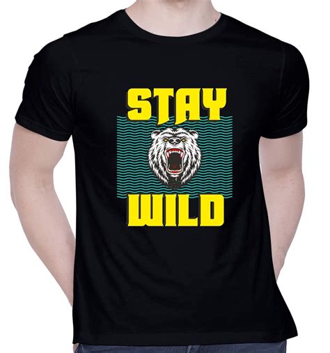 CreativiT Graphic Printed T-Shirt for Unisex Stay Wild Tshirt | Casual ...