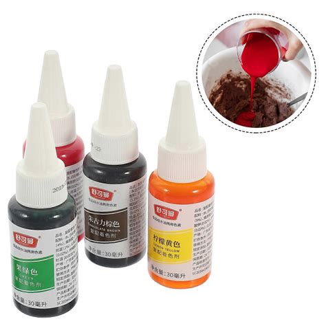 4 Bottles Food Coloring Egg Coloring Kit Baking Food Coloring Liquid ...