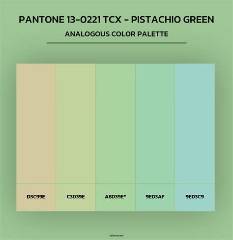 PANTONE 13-0221 TCX - Pistachio Green color palettes - colorxs.com