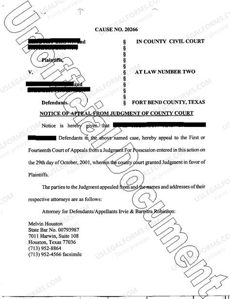 Texas Notice of Appeal From Judgment | US Legal Forms
