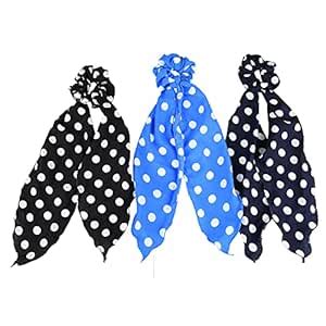 Nnr Polka Dots Hair Scarf Scrunchies, Elastic Hair Ties,2 In 1 Vintage ...