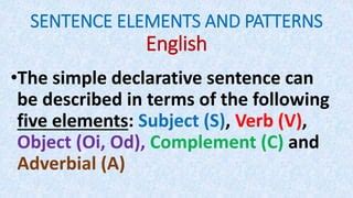 Image result for Types of Sentence Patterns