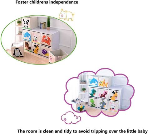 Buy Vmotor Foldable Animal Canvas Storage Toy Box/Bin/Cube/Chest/Basket ...
