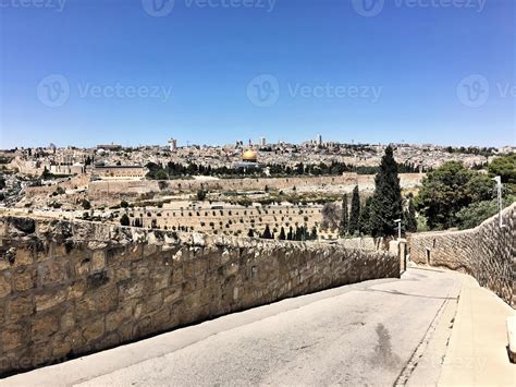 A view of Jerusalem from the Mount of Olives 13011201 Stock Photo at ...