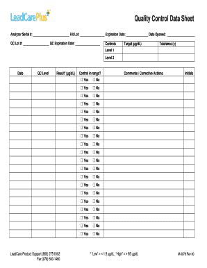 Quality Control Data Sheet 2020-2025 - Fill and Sign Printable Template ...