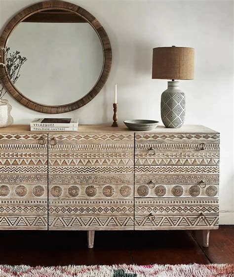 Carved Mango Wood Sideboard – Dobri Arts