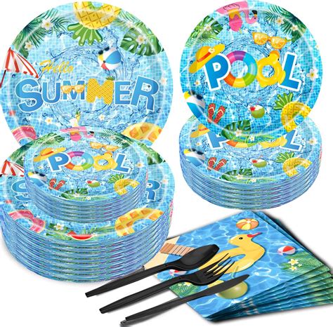 Amazon.com: 150Pcs Summer Pool Party Supplies Beach Party Supplies Set ...