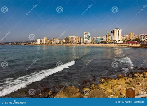 Sidon Saida Skyline Cityscape Waterfront South Lebanon Editorial Stock ...