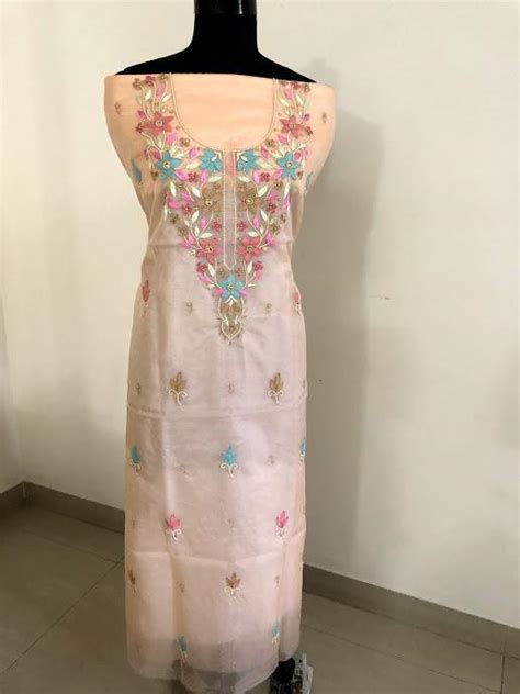 Organza Beads and Chikankari Kurti Fabric – Dress365days