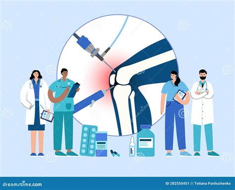 Knee Joint Arthroscopy Cartoon Vector | CartoonDealer.com #282550451