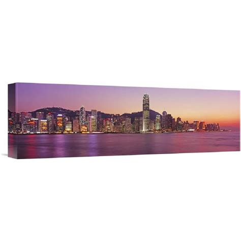 Latitude Run® Hong Kong Skyline At Sunset - Wrapped Canvas Panoramic Photograph | Wayfair