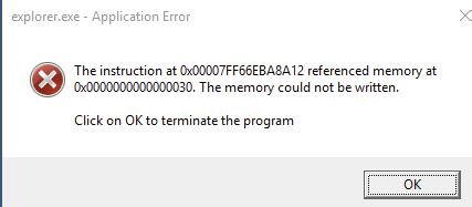 Image result for Explorer.exe Error Message