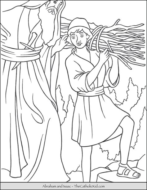Abraham Sacrifices Isaac Coloring Page Coloring Pages