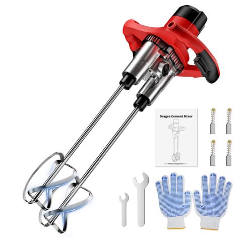 Double-Paddle Electric Cement Mixer, 2300W Handheld Electric Concrete ...