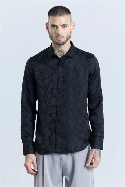 Buy Men's Quadrome Black Shirt Online | SNITCH