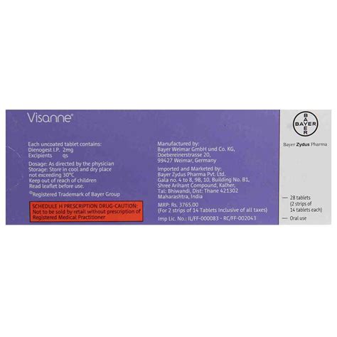 Visanne Tablet | Uses, Side Effects, Price | Apollo Pharmacy