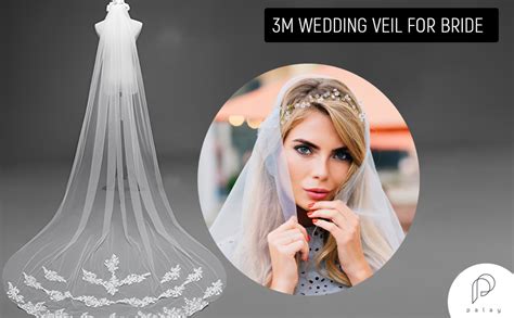PALAY Women's Polyester Bridal Veil 3M Wedding Veil Cowl For Bride ...