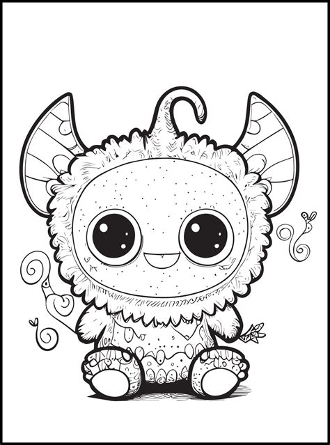Monster Coloring Pages for Kids 17616315 Vector Art at Vecteezy