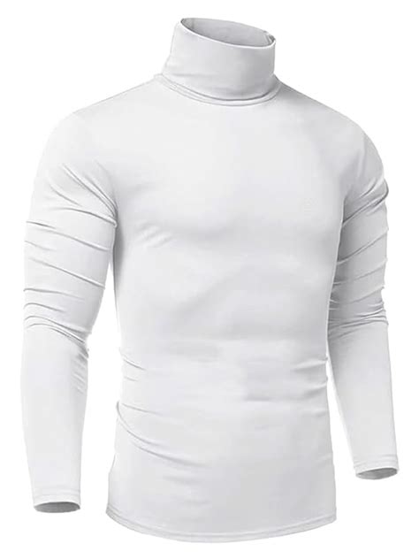 CHKOKKO Winter Wear Cotton Plain Full Sleeve Turtle Neck T Shirt for ...