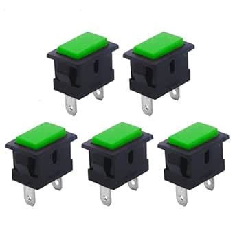 Electronic Spices SPST Momentary Green Color Horn Type Push Button ...