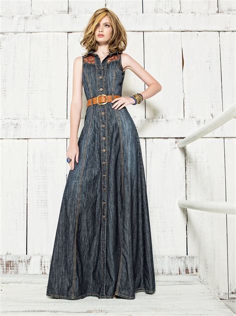 long denim dress | Vestidos estilosos, Moda, Vestidos