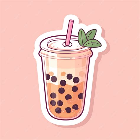 Premium Vector | Cute bubble milk tea cartoon vector sticker with ...