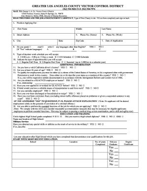 Fillable Online glacvcd Employee Application 2007 form.doc Fax Email ...