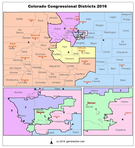 Map of Colorado Congressional Districts 2016